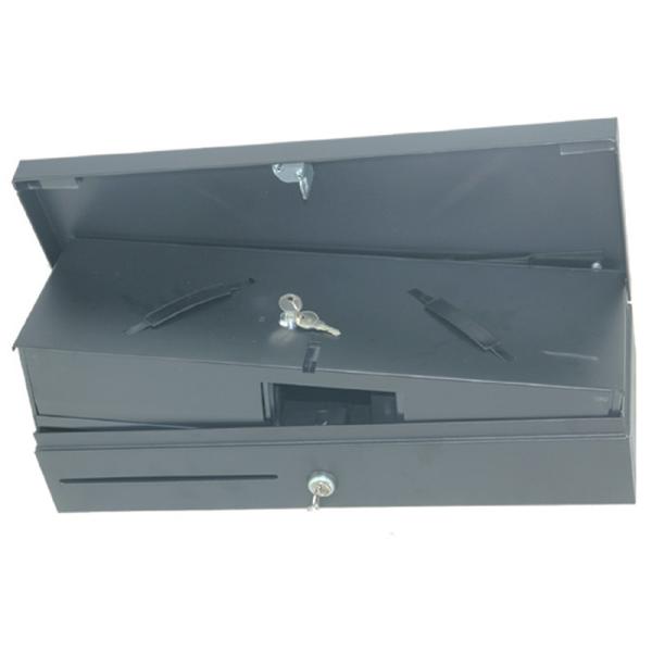 Коробка наличных денег металла черного мини сальто ящика наличных денег POS RoHS 6V 12V верхняя