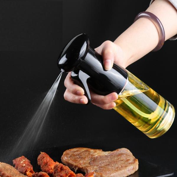 Oil and Vinegar Dispenser for BBQ Kitchen Accessories Cooking Tools in White Glass