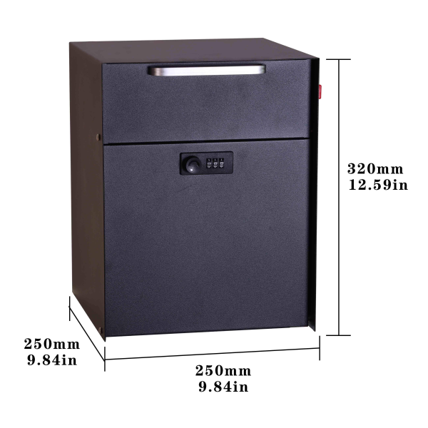 Post Mount Locking Mailbox with Code Lock Large Capacity Security Password Metal Waterproof Vertical Drop Mail Box Outdoor