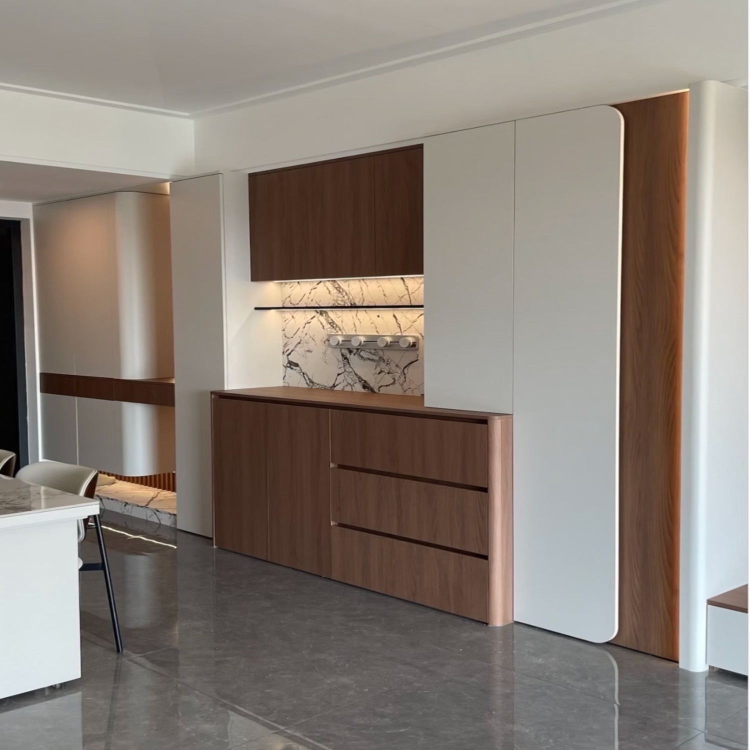 Modern Minimalist Wood‑Grain Whole‑House Custom Cabinetry 