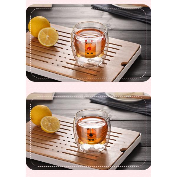 кружки кофе сильной двойной стены 7оз стеклянные, чашки Эко дружелюбные милые выпивая