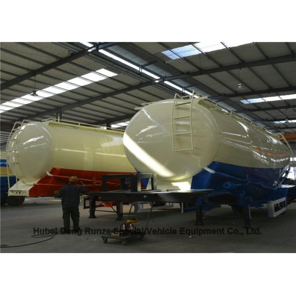 V Shaped Cement Powder Tanker Transport Trailer With Diesel Engine Air Compressor
