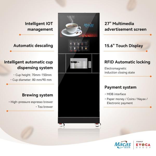 OEM ODM Máquina de café comercial de alta eficiência Máquina de café de autoatendimento de chapa de metal