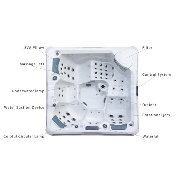 Ушат спа массажа M-360D на открытом воздухе американский акриловый с функцией Jacuzzzi для 5 людей