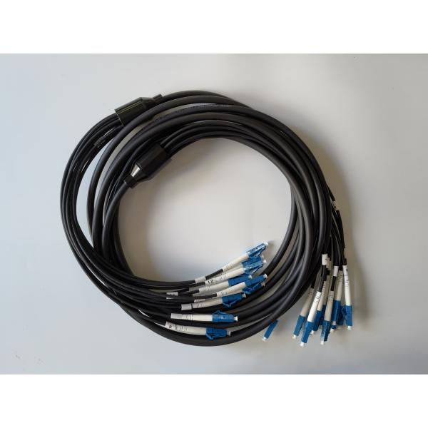 Armored Tactical Fiber Cable 3.0mm LSZH Black Jacket LC To LC Patch Cord