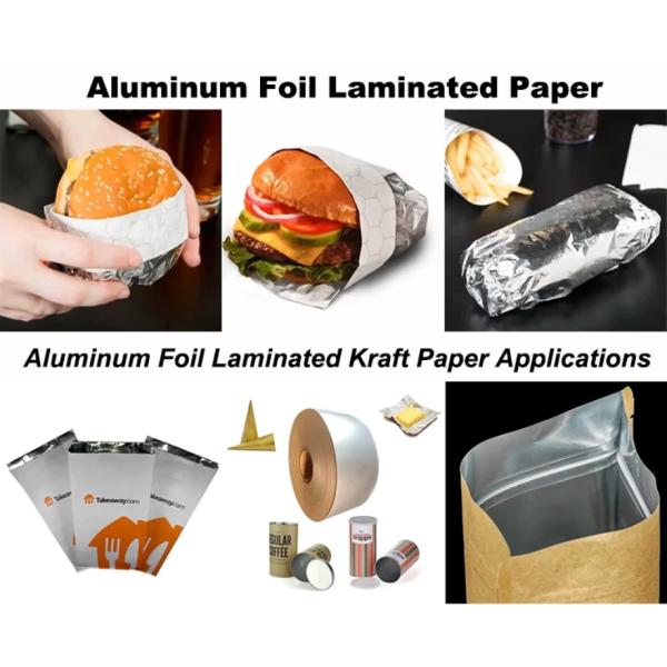 8011 Aluminum foil laminated kraft paper for packaging moisture-proof heat-insulating and tear-resistant suitable for food packaging