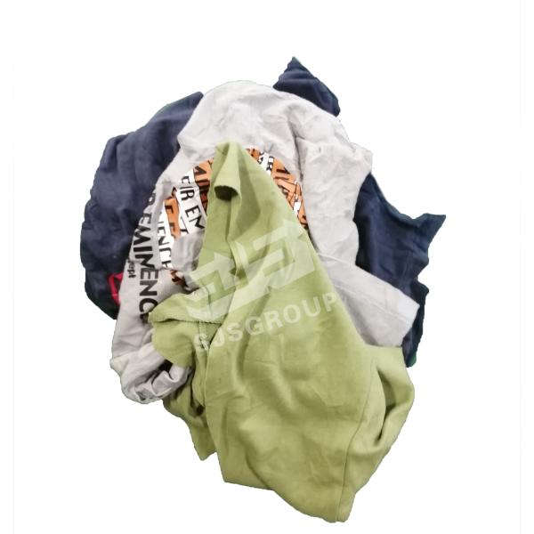 Cutting Used T-shirt Rags trapos indistriales Coloured Wipers 100% Cotton Rags Machine Wiping Used Rags for Industrial C