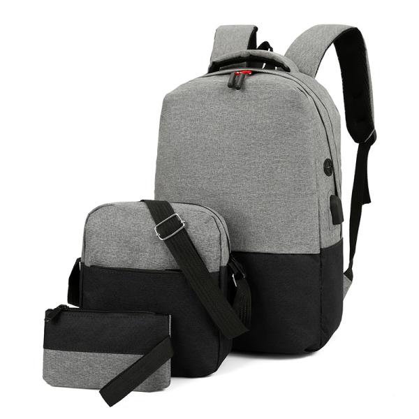 Waterproof School Backpack Set for Teenage Boys Customized Men Student Backpack 3 Set
