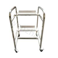 Alquiler de carros de alimentación de aleación de aluminio JUKI SMT 2 capas con rueda omnidireccional