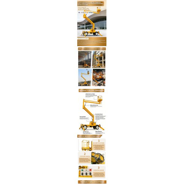 10m 12m 14m 200kg Towable Hydraulic Platform Lift Telescopic Boom Lift For Outdoor Aerial Work