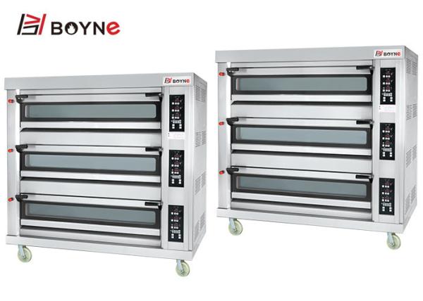 220V Gas Type  Stainless Steel Commercial Microcomputer Three Deck Nine Trays Bakery Oven