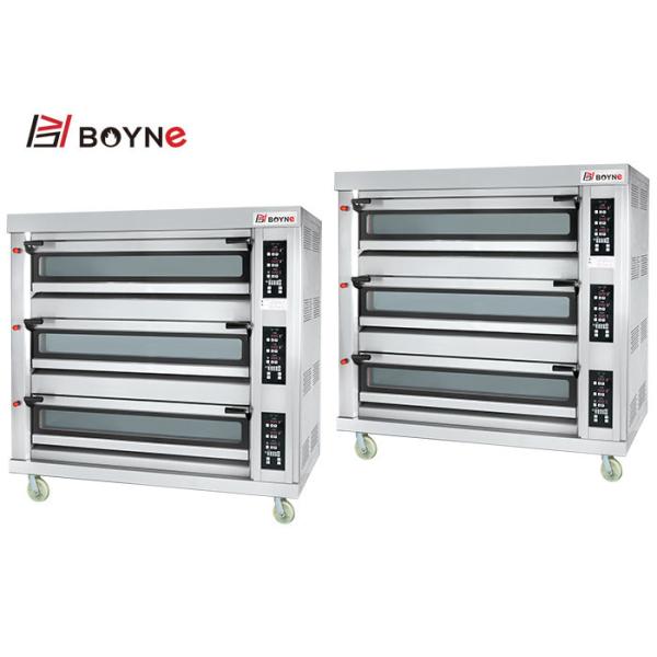 220V Gas Type  Stainless Steel Commercial Microcomputer Three Deck Nine Trays Bakery Oven