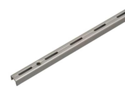 Silver Color Slotted Steel Bar 1-1/4W X 1/2D X 84H Straight In Line Pattern