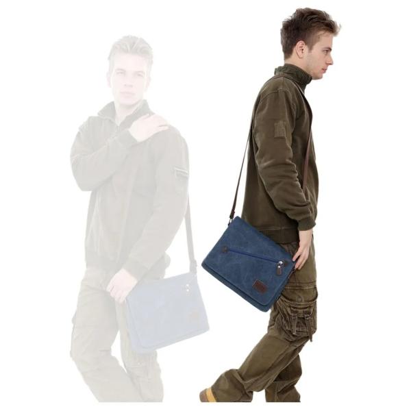 Custom Business Men's Crossbody Shoulder Washable Canvas Messenger Bag For Men