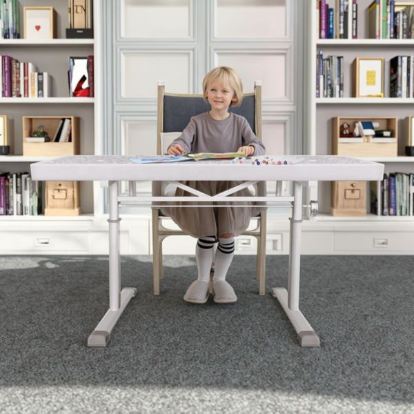 Manual Sit-Stand Adjustable Desk for Kids – Ergonomic Height Adjustable Study Table for Home, School & Classroom
