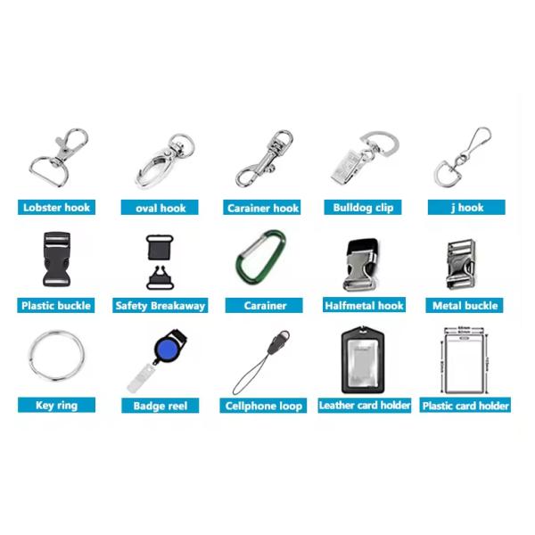 Personalized Breakaway Flat Polyester Lanyard Plastic Woven Pantone Color