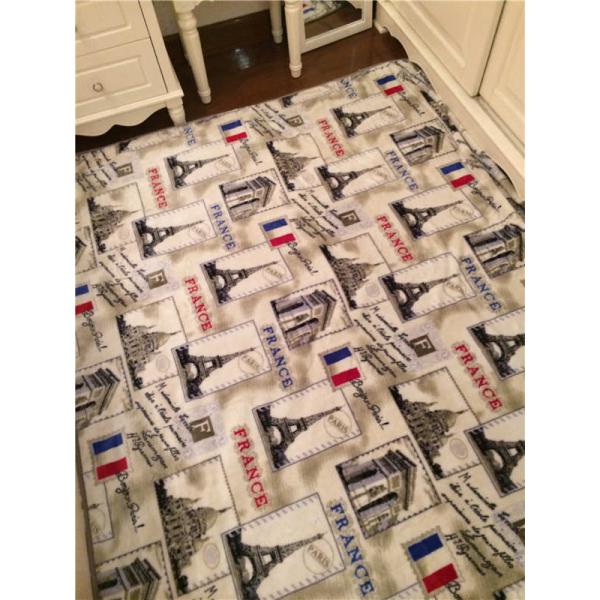Printed Fashion Fall Winter Velvet Sherpa Blanket For Home / Hotel Tear - Resistant