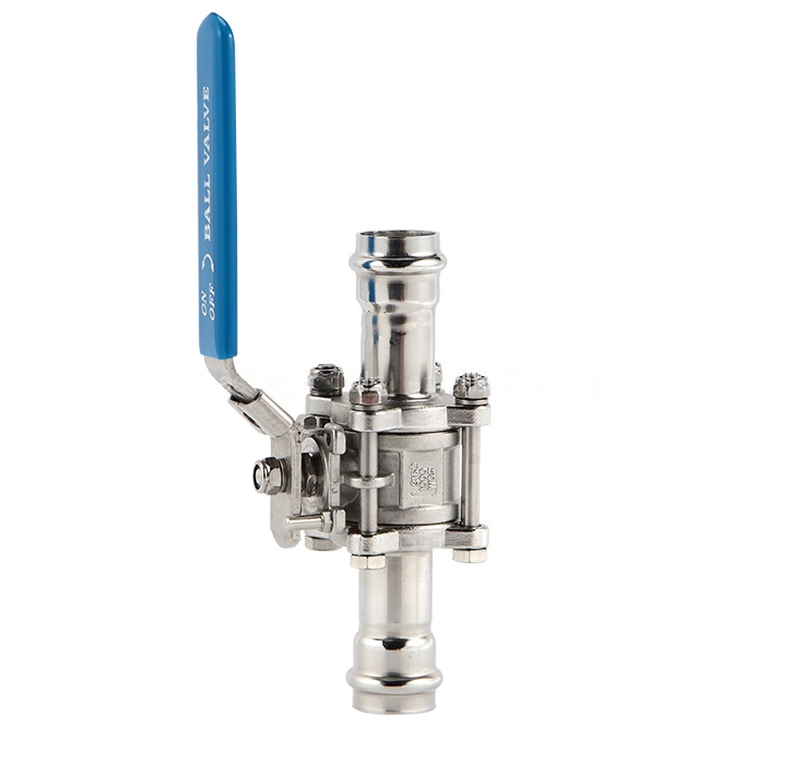 316L Stainless Steel Press Ball Valve 3-Piece Structure Press Fit Ends Corrosion Resistant for Industrial Fluid Systems