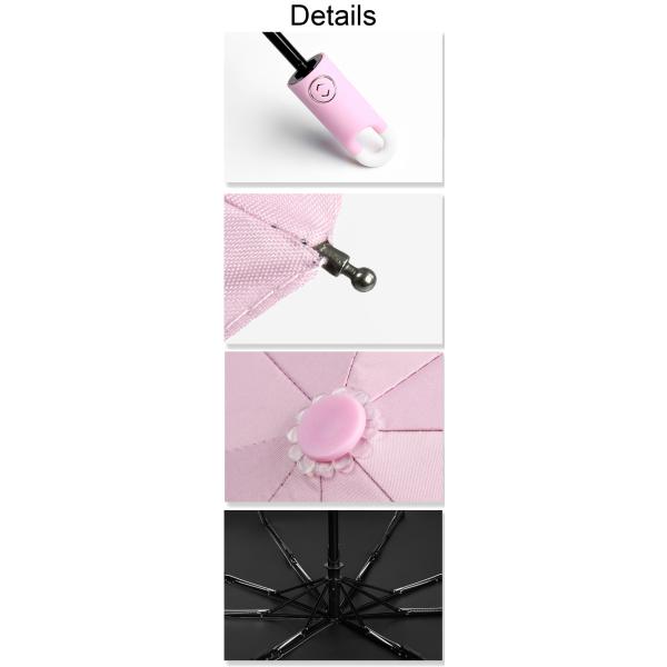 Best Design Lock Handle Umbrella for Travel Customized Logo Printed Automatic 3 Fold