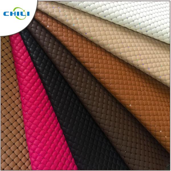 Thicker Padded Faux Leather Fabric Multi Layers Anti Mildew Elastic Mesh