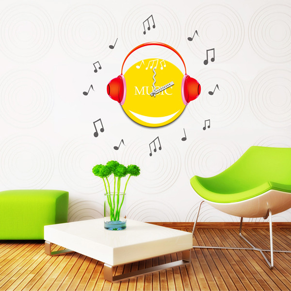 25A007 Fashion High Quality Wedding Decoration Wall Sticker Clock  (25 *25 cm)