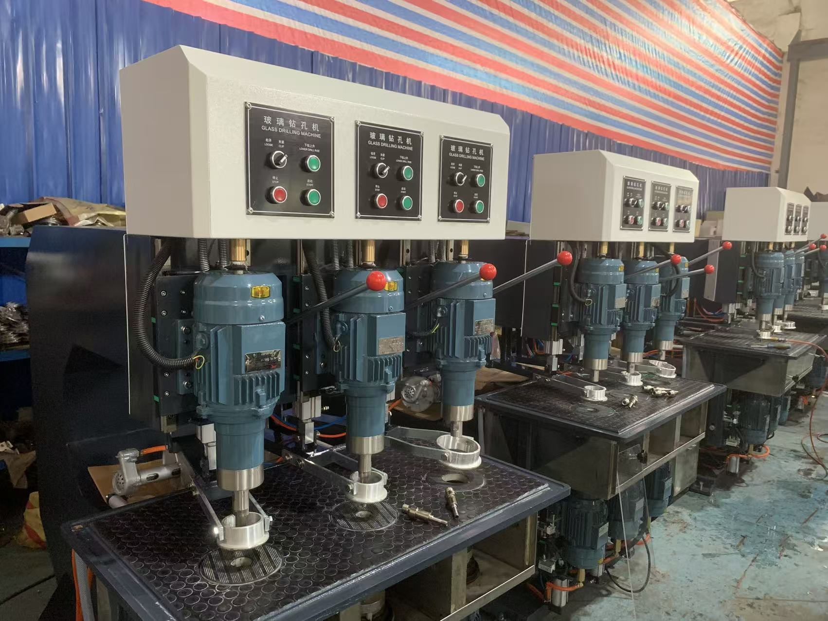 3-25mm Three Head Glass Drilling Machine For Efficiency / Safety