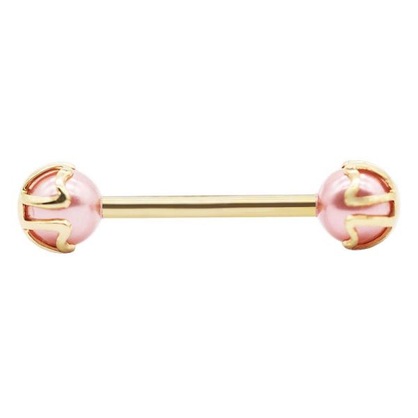Cor cor-de-rosa perfurando do ouro da joia 6mm 316 da língua de aço inoxidável para o casamento