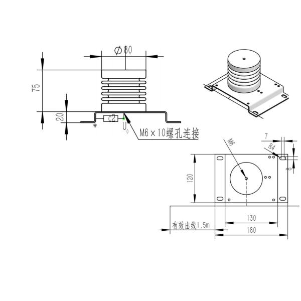 10 кВ высокое напряжение датчик нулевой последовательности однофазные емкостные разделительные медные терминалы с / без свинца