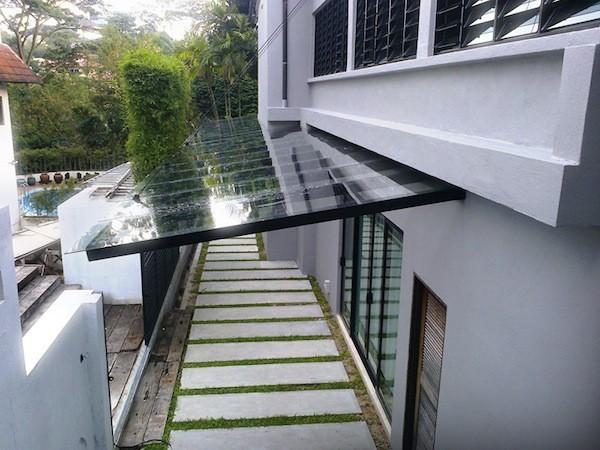 Outdoor Residential Canopy Laminated Security Glass Single Glass Thick 6 MM