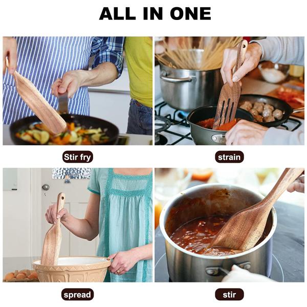 Wooden Bamboo Spurtles Kitchen Tools Utensils Set Of 5pcs