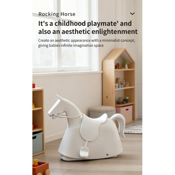 Pull-Along Rocking Horse Toy for Toddlers, 2-in-1 Ride-On & Rocking Horse, Eco-Friendly PE Material, Safe Baby Ride-On Toy for Indoor & Outdoor Play
