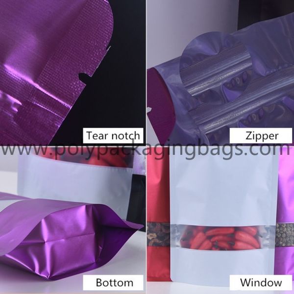 Matt Aluminum Foil Ziplock Bags With Frosted Window