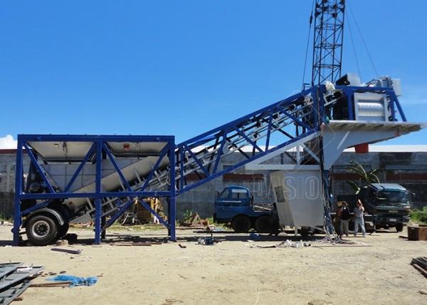 35m3/H Ready Mix Mobile Concrete Plant , Portable Floating Concrete Batching Plant