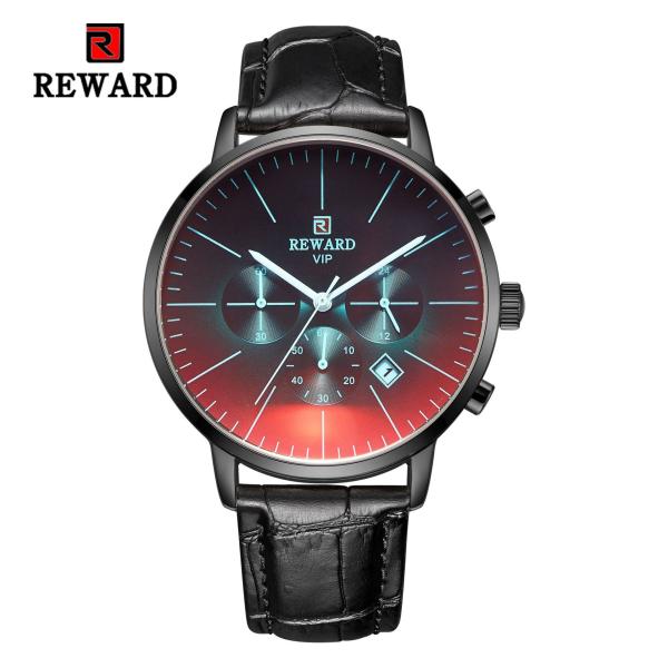 Chinese wholeasale 45mm big dial black leather strap mens metal watches