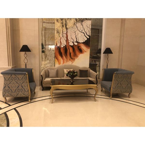 Set de muebles del vestíbulo del hotel Sofá y mesa de café de estilo europeo