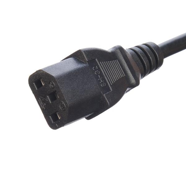 Home Appliance Oxygen Free Bared Stranded Copper 3 Pin 16A Plug Power Cord C13 Connector Black Italia Standard Power Cord