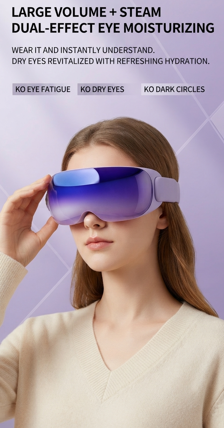ZN-EM09 Smart Nano-Atomization & Hot Compress Eye Massager with 3D Transparent Viewing Windows, Bluetooth Music & Multi-Frequency Vibration Spa