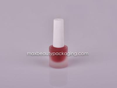 8ML frosted round staight nail polish bottle matte white nail polish cap flat brush nail polish packaging