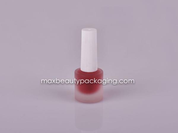 8ML frosted round staight nail polish bottle matte white nail polish cap flat brush nail polish packaging
