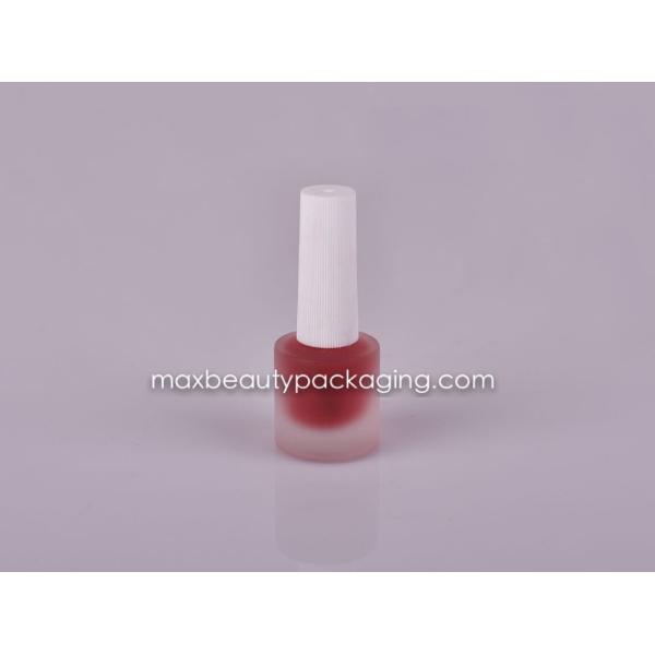 8ML frosted round staight nail polish bottle matte white nail polish cap flat brush nail polish packaging