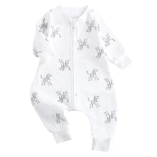 Natural Unisex Muslin Sleeping Bag , Newborn Baby Rompers Long Sleeves