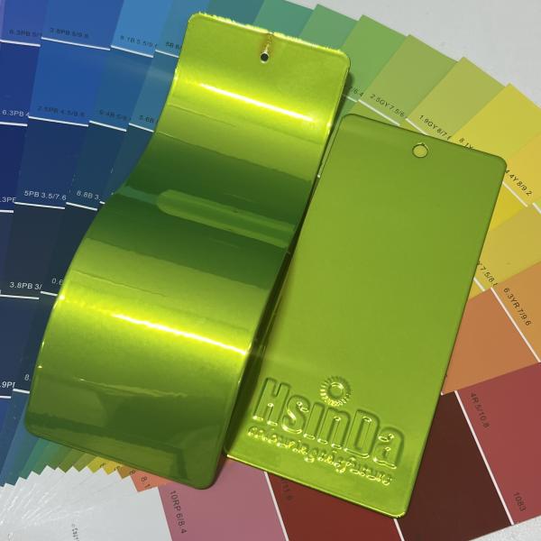 Reflective Chrome Lime Green Illusion Powder Coating Neon Apply Green Powder Coat