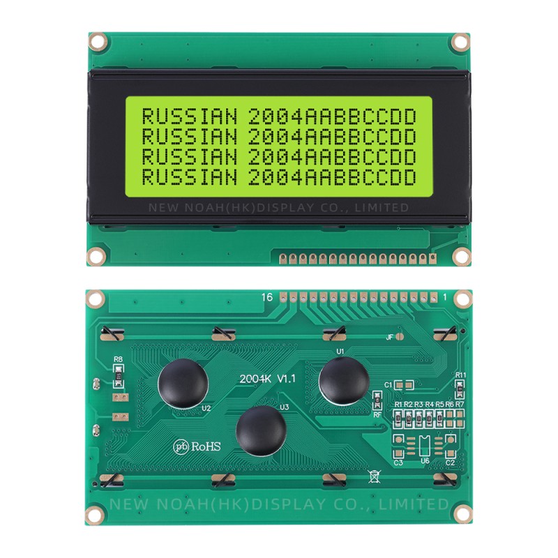 Cyrillic Yellow Green Film 2004K ST7066U Wide Angle Intelligent Electronic LCD Module