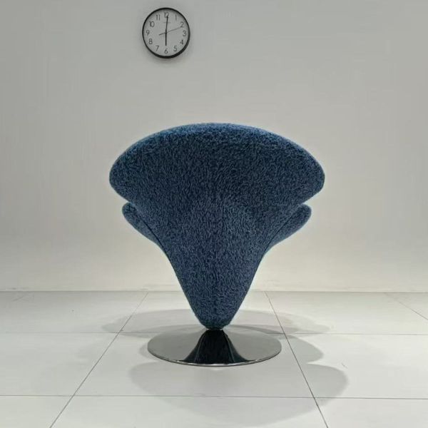 Designer Eco-Friendly Fabric Revolving Flower Shaped Swivel Accent Chair for Living Room Bedroom Apartment & School Use