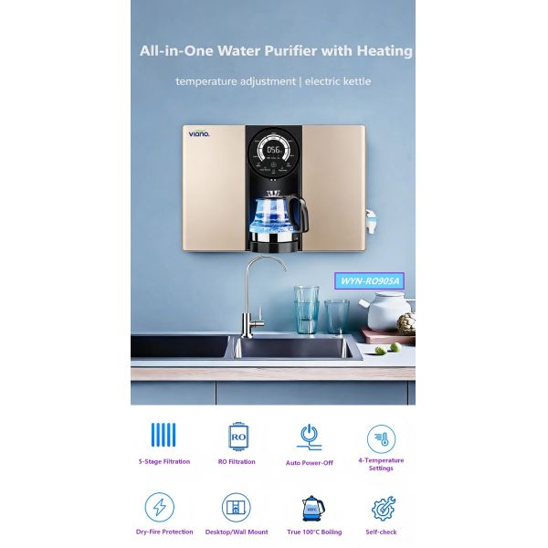 All in One RO Water Purifier Boiling System With Detachable Kettle