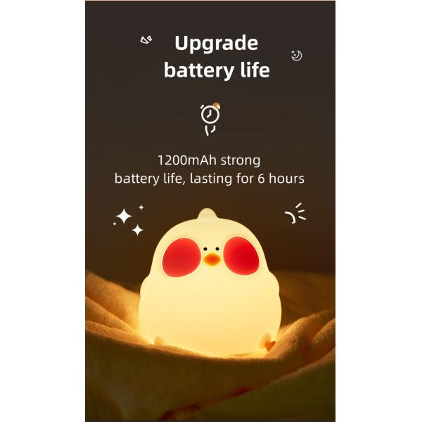 Спальня Мягкий свет Спальная кровать лампа Силиконовый коврик Столовая лампа Мобильный телефон держатель Дети цыпленок Маленький ночной свет