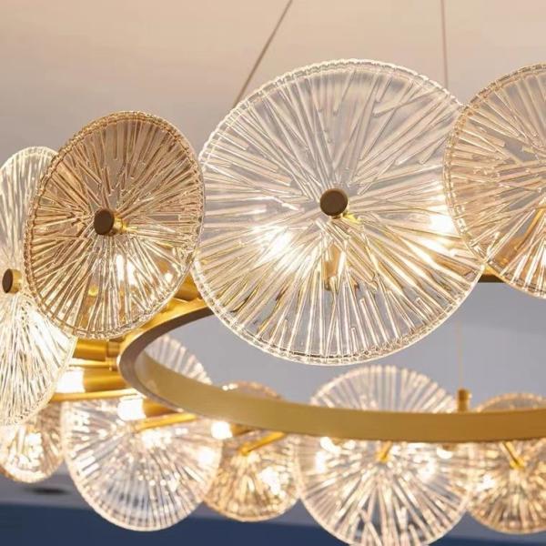 Luxury Hanging Pendant Lights Led Lighting Modern Flower Glass Chandeliers And Lamps