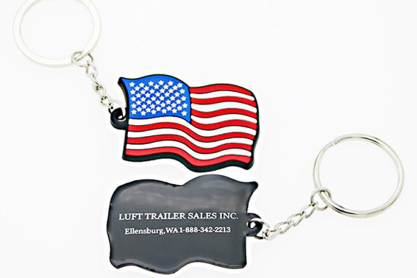 Custom Advertising Promotional Logo Injected Imprinted PVC Rubber Keychain