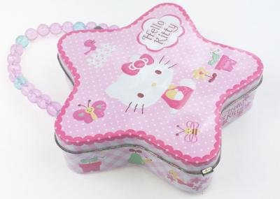 Conception de Hello Kitty de forme d'étoile de boîte de bidon de déjeuner de bijoux de stockage d'enfants avec la serrure