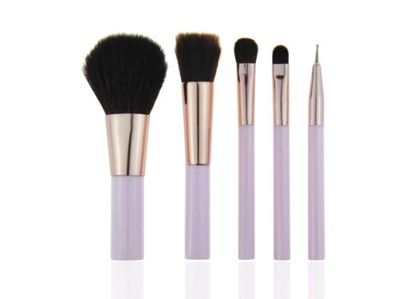 6 Piece Travel Makeup Brush Set With Plastic Handle , Synthetic Hair Makeup Brushes
